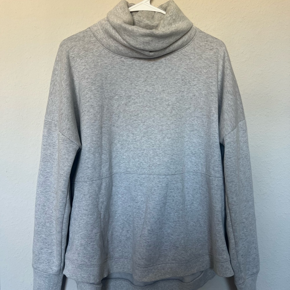 Athleta Light Gray Cowl Neck Top